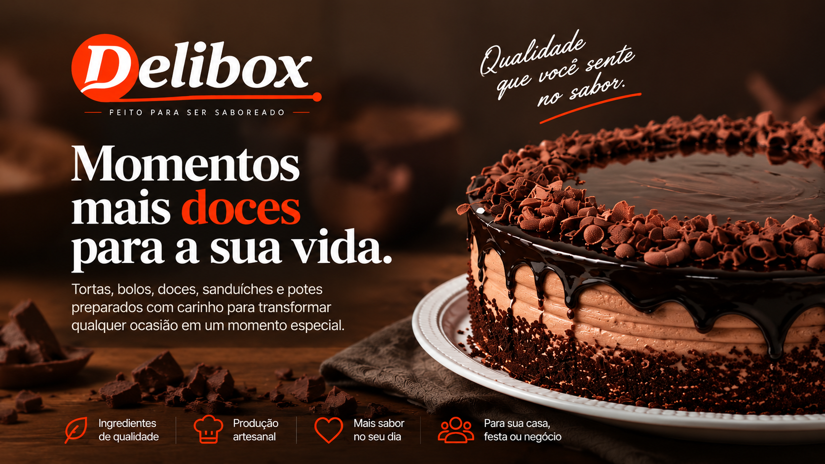 Momentos mais doces para a sua vida — torta de chocolate Delibox
