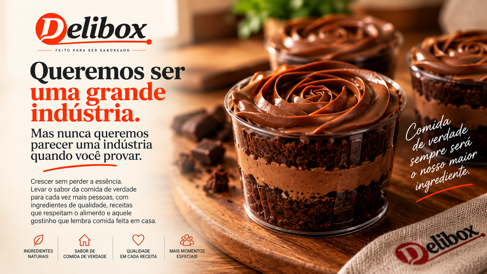 Delibox — Queremos ser uma grande indústria. Mas nunca queremos parecer uma indústria quando você provar.
